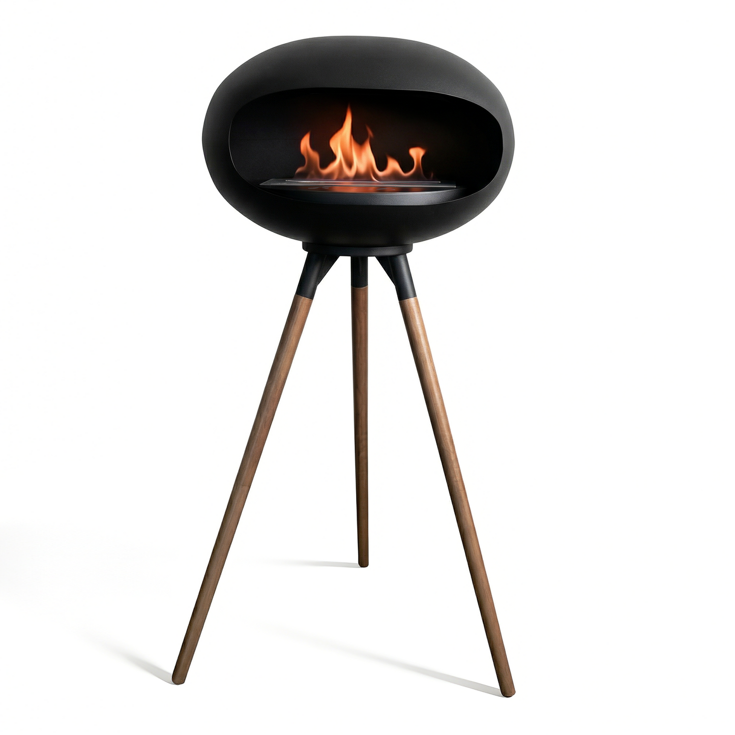 3-in-1 Minimalist Decorative Fireplace with Stand, Smokeless Clean-Burning Indoor & Outdoor Fire Pit, Portable Cat Nest & Plant Stand
