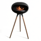 3-in-1 Minimalist Decorative Fireplace with Stand, Smokeless Clean-Burning Indoor & Outdoor Fire Pit, Portable Cat Nest & Plant Stand
