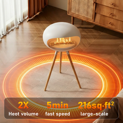 3-in-1 Minimalist Decorative Fireplace with Stand, Smokeless Clean-Burning Indoor & Outdoor Fire Pit, Portable Cat Nest & Plant Stand