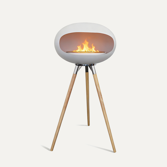 3-in-1 Minimalist Decorative Fireplace with Stand, Smokeless Clean-Burning Indoor & Outdoor Fire Pit, Portable Cat Nest & Plant Stand